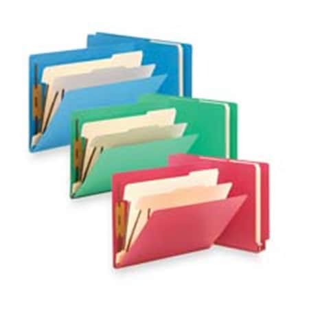 Smead End Tab 2 Divider Colored Classification Folders, Blue SMD26836